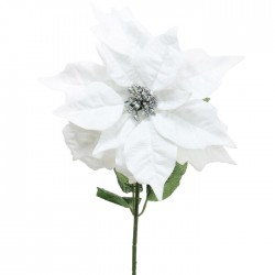 64cm White Velvet Poinsettia - X22008 : Delivery due Sept 2022