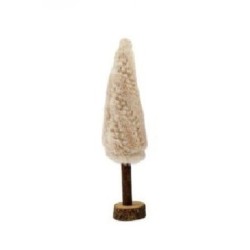 Fur Christmas Tree Cream 30cm - X24073