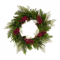 Casewick Pine & Berry Luxury Christmas Wreath 56cm - X21110 BAY4D