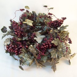 Christmas Metallic Grape Wreath or Candle Ring  - 16X042