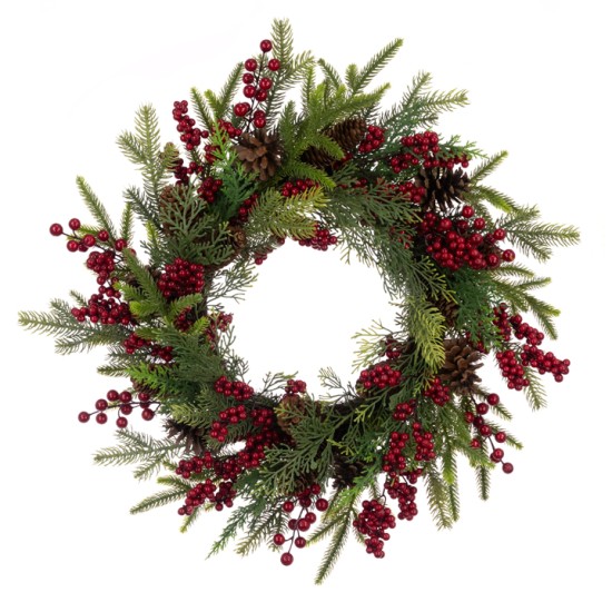 Empingham Pine & Berry Luxury Christmas Wreath 61cm - X25052 Empingham Pine & Berry Luxury Christmas Wreath 61cm - X25052