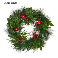Large Artificial Yule Christmas Wreaths 51cm - 17X177 