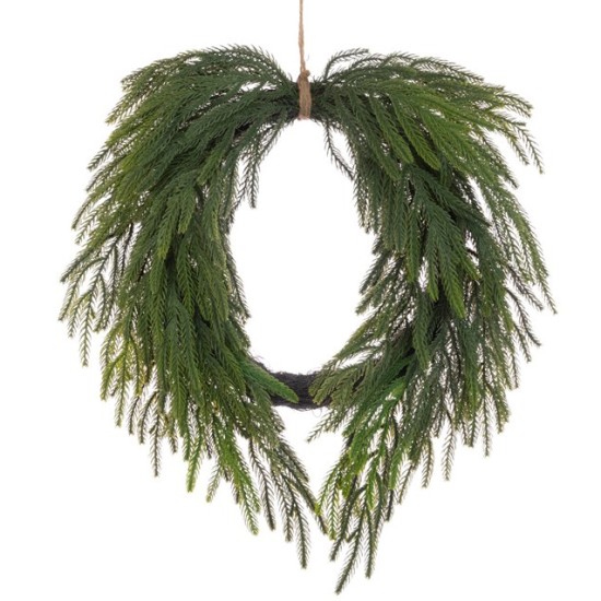 Waxed Pine Wreath 61cm - X25070 Waxed Pine Wreath 61cm - X25070
