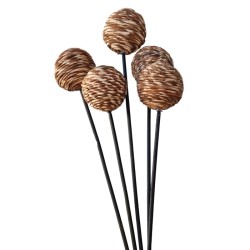 Rope Ball Exotic Wooden Flower Bunch 5 Stems 44cm - DRI034 GG3
