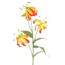 Eco Artificial Gloriosa Orange 80cm - G097 G2