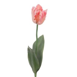 Eco Artificial Parrot Tulip Coral Pink 63cm - T043