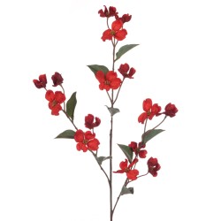 Eco Artificial Dogwood Spray Red 93cm - D044 D4