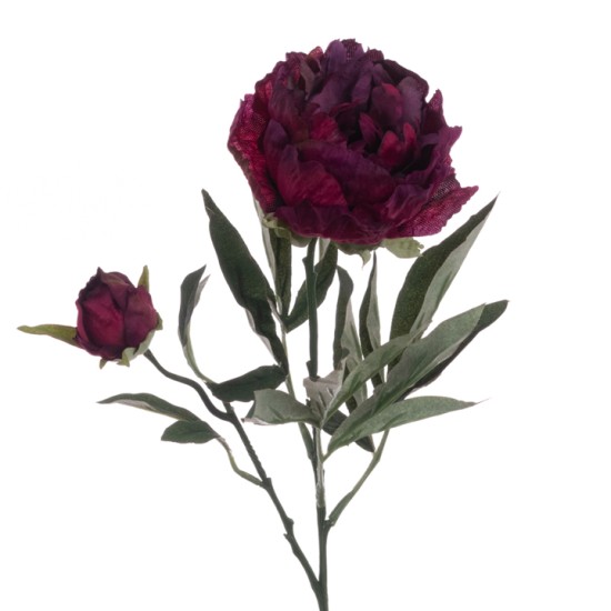 Eco Artificial Peony Burgundy 66cm - P016 KK2