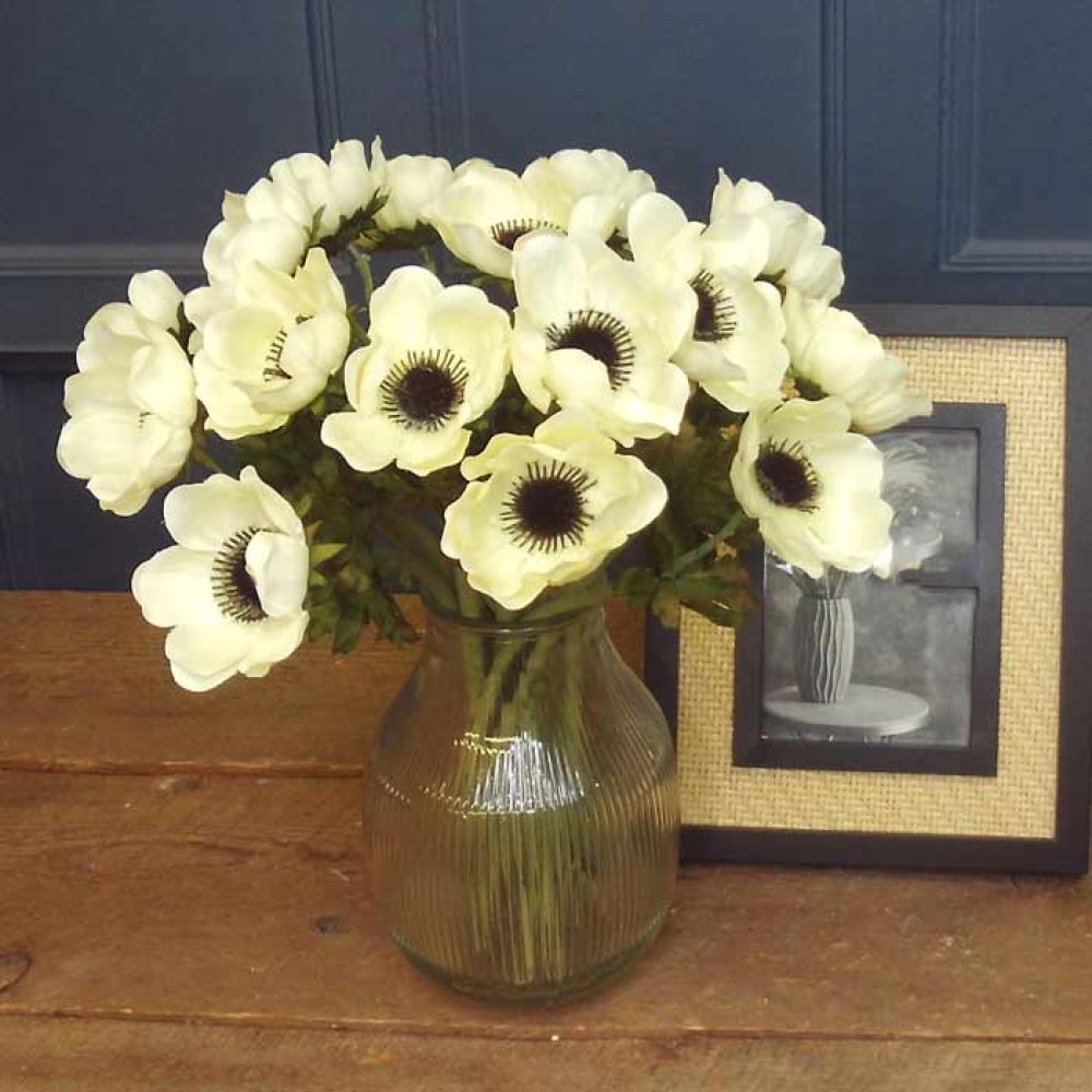 Anemones Cream 35cm Artificial Flowers
