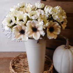 25cm Metal Flower Vase Cream - TIN009 9D