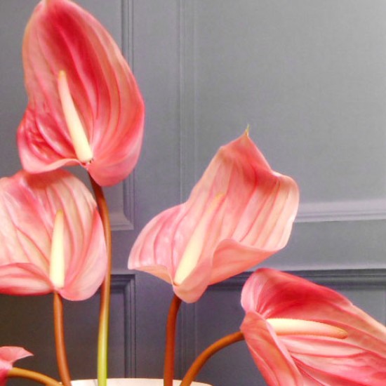 Real Touch Artificial Anthurium Pink 74cm - A130 