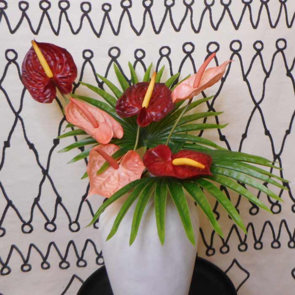 Artificial Anthurium Burgundy Red 70cm Artificial Flowers