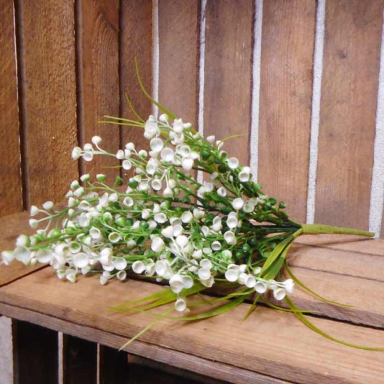 Artificial Bell Flowers Plant White 39cm - B012 BX21
