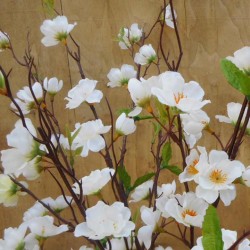 Artificial Apple Blossom Bush Ivory 73cm - B041 B2