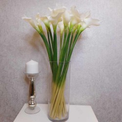 Artificial Calla Lilies Real Touch Large White 75cm - C160 