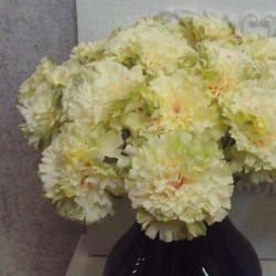 Silk Carnations Cream and Green 38cm - C003 B4