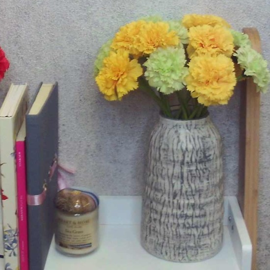 Mini Artificial Carnations Yellow 31cm - C106 C4