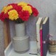 Speckled Ceramic Flower Vase Cream 19.5cm - VS017 9C