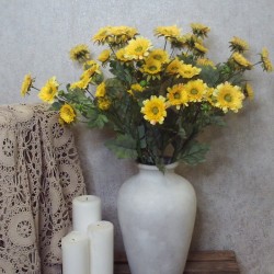 Artificial Spray Chrysanthemums Yellow 69cm - G009 E4