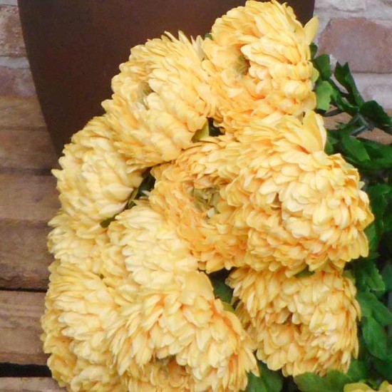 Artificial Chrysanthemums Yellow 57cm - C178 C4