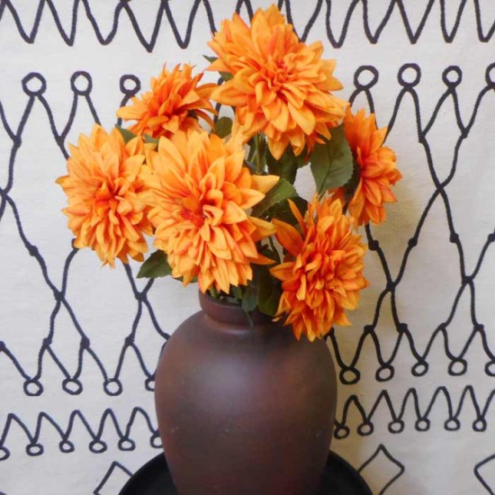 Artificial Dahlia Orange 65cm - D190 C1