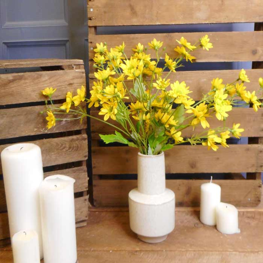 Artificial Daisy Stem Yellow 56cm Artificial Flowers