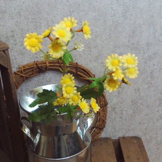 Mini Garden Daisies Stem Yellow 63cm - D079 DD3
