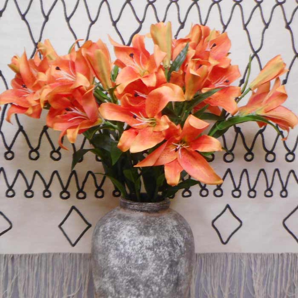 Real Touch Artificial Tiger Lilies Orange 90cm | Artificial Flowers