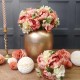 Ceres Peony and Hydrangea Wedding Posy Coral Peach 24cm - P018 II3