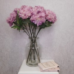 Artificial Peony Flowers Downton Mauve Pink 64cm - P226 T3
