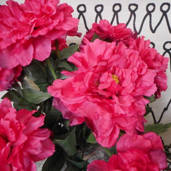 Artificial Tree Peony Flowers Hot Pink 70cm - P066 K4