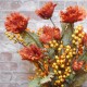 Antique Ruffled Poppy Burnt Orange 75cm | Faux Dried Flowers - P050 K3