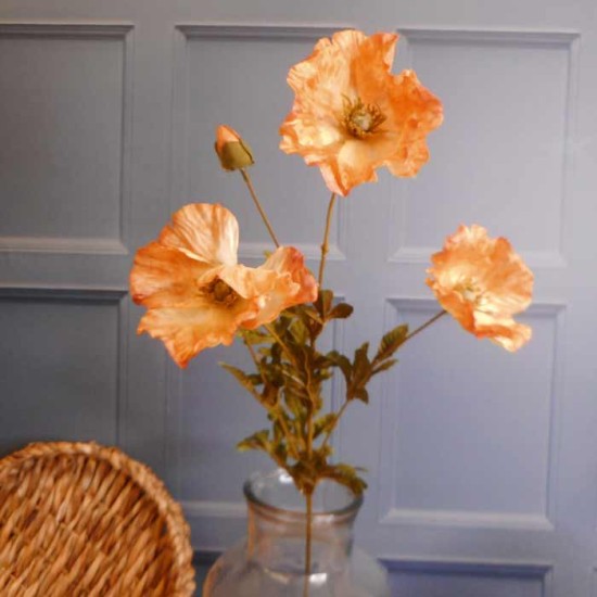 Silk Poppies Amber 70cm - P003 K3
