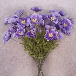 Artificial Poppies Lilac Purple 70cm - P128 J4