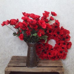 Artificial Poppies Red Black 47cm - P234 J1