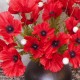 Silk Poppies Dark Red and Black 64cm - P006 K3