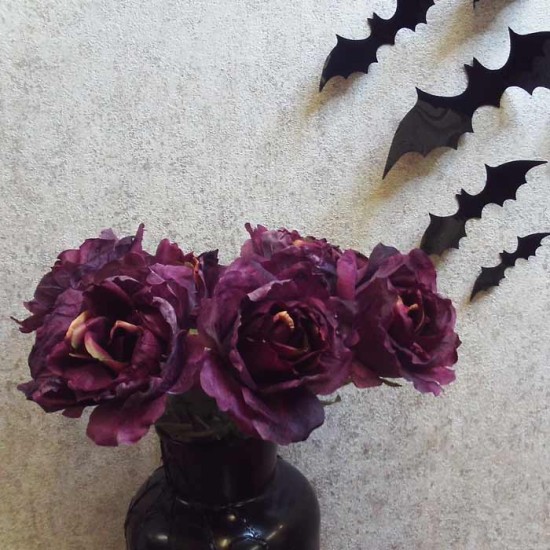 Antique Rose Dusky Aubergine 72cm | Faux Dried Flowers - R262 BX2