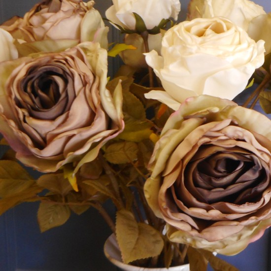 Antique Rose Mauve 68cm | Faux Dried Flowers - R231 KK2