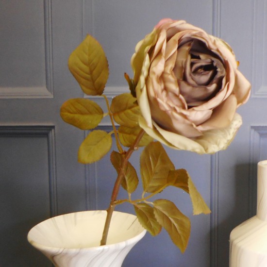 Antique Rose Mauve 68cm | Faux Dried Flowers - R231 KK2