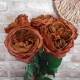 Artificial Cabbage Rose Chestnut Brown 60cm - R779 N2