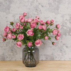 Artificial English Roses Spray Pink 72cm - R403 L2