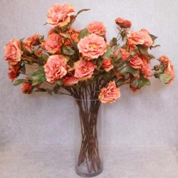 Artificial Roses Spray Apricot Floribunda 80cm - R504 BX12