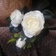 Artificial Old Roses Spray Ivory Short Stem 41cm - R605 O2