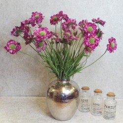 Silk Scabious Flowers Dark Pink 64cm | Artificial Scabiosa - S089 U4