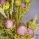 Artificial Thistle and Leaves Spray Purple 69cm - T076 P3