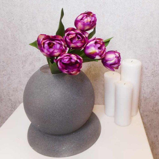 Artificial Bicolour Tulips Bundle Purple 40cm - T017 Q3
