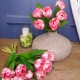 Artificial Bicolour Tulips Bundle Pink 40cm - T028 Q3