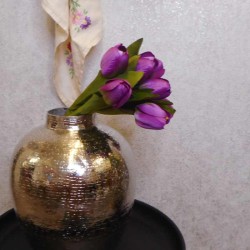 Artificial Tulip Bunch Aubergine Purple 27cm - T008 BX4