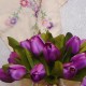 Artificial Tulip Bunch Aubergine Purple 27cm - T008 O4
