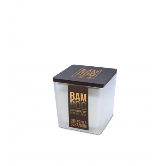 Bamboo Candles Jar Oudwood & Geranium 90g - HH117